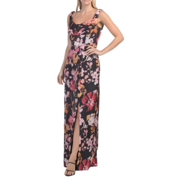 KAY UNGER Saffron Nicole Floral Column Gown - Picture 1 of 2
